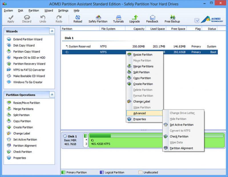 AOMEI Partition Assistant Pro 10.1 free instals