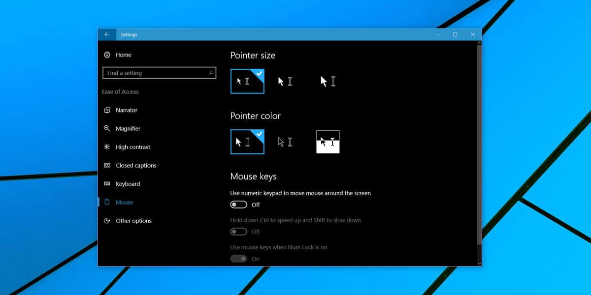 windows 10 change mouse pointer size
